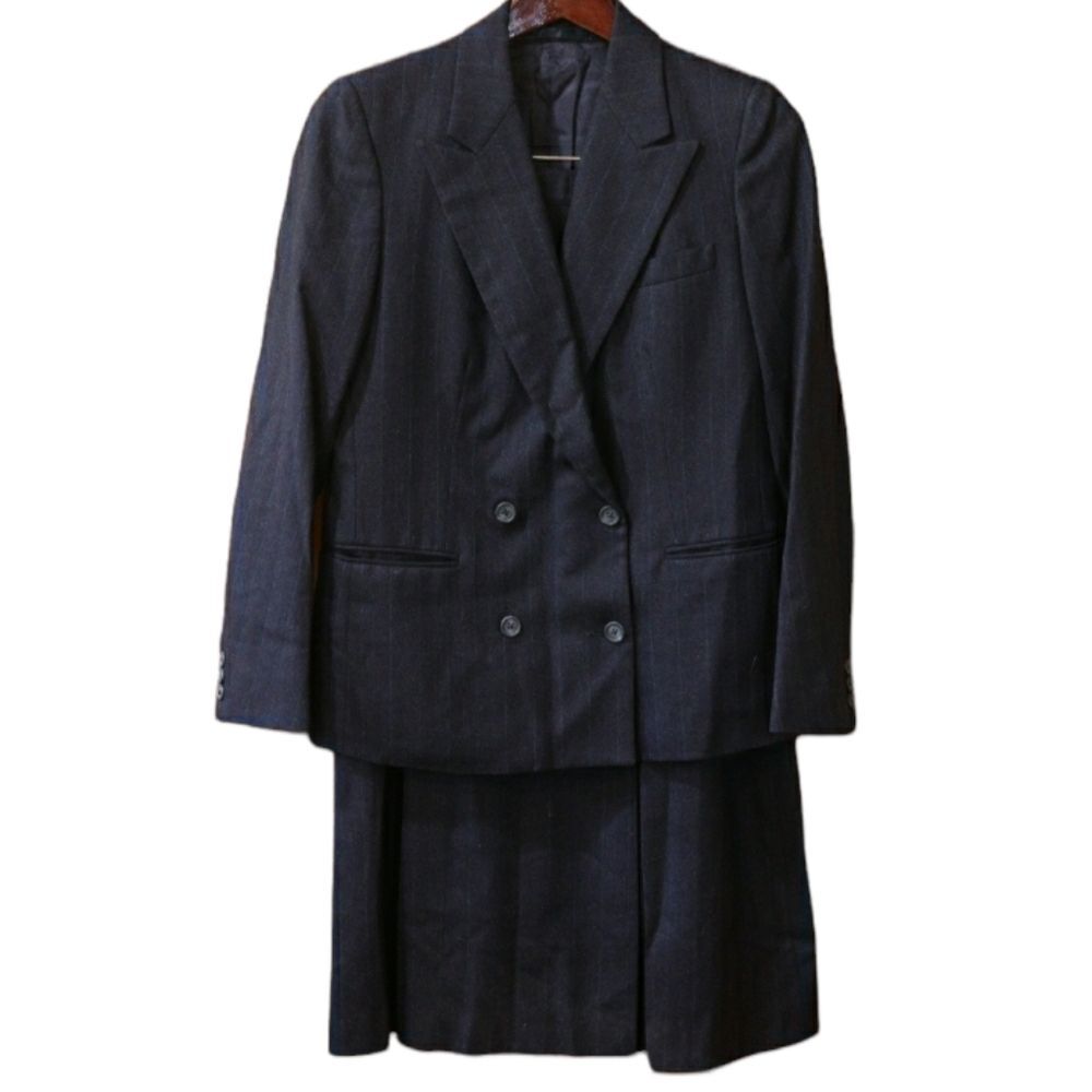 Lady Brittany Black Skirt Suit Midi Skirt and Blazer Jacket 10